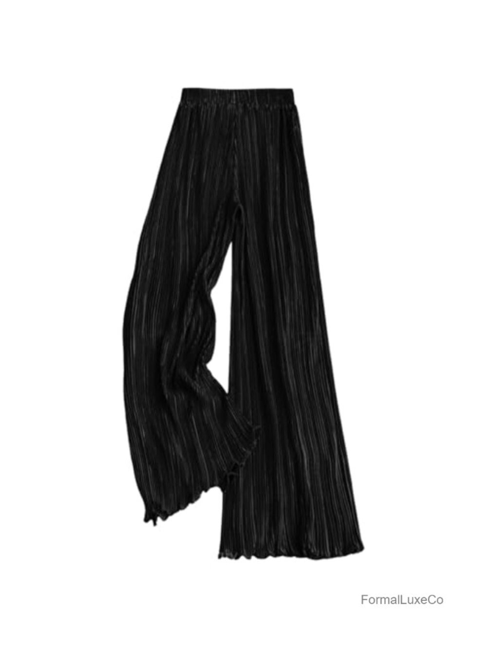 Satin Silk Wide Leg Palazzo Pants Pleated Flowy Casual Women